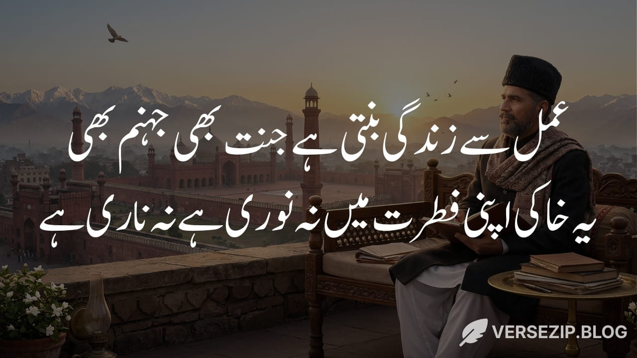 Allama iqbal poetry amal se zindagi banti hai