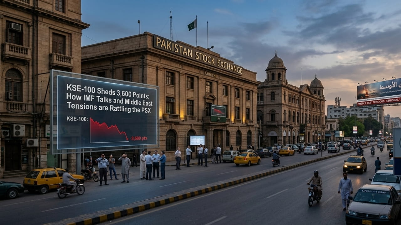 KSE-100 Sheds 3,600 Points Amid IMF Talks &amp; Middle East Tensions