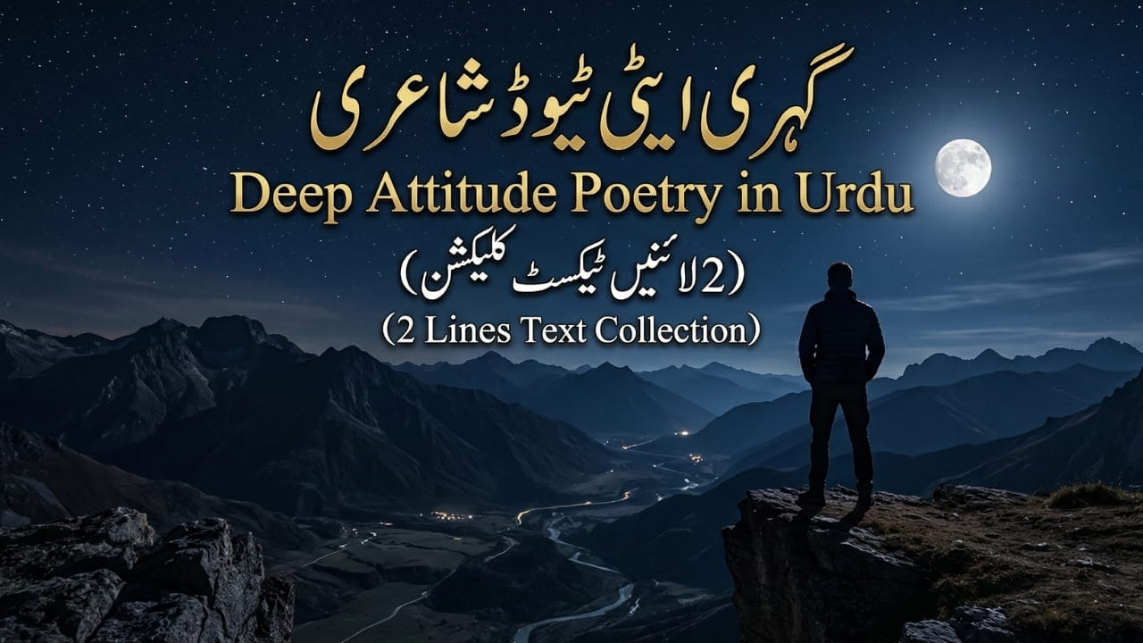 Deep attitude poetry in urdu text