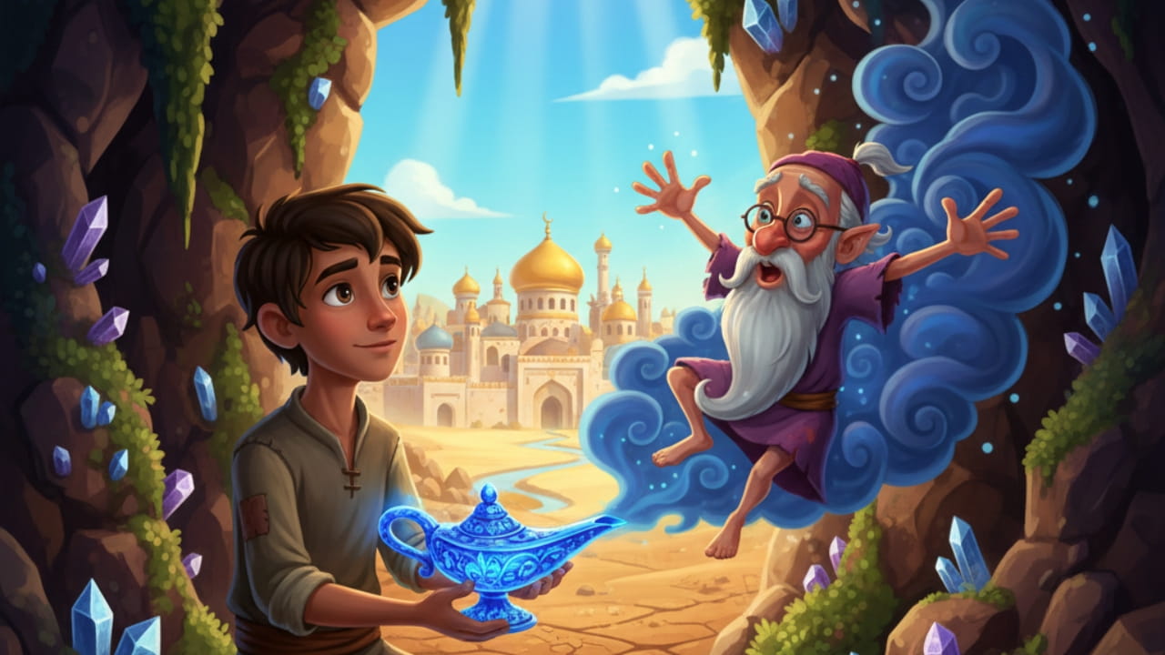 The Jinn of the Sapphire Lamp (نیلم کے چراغ کا جن)